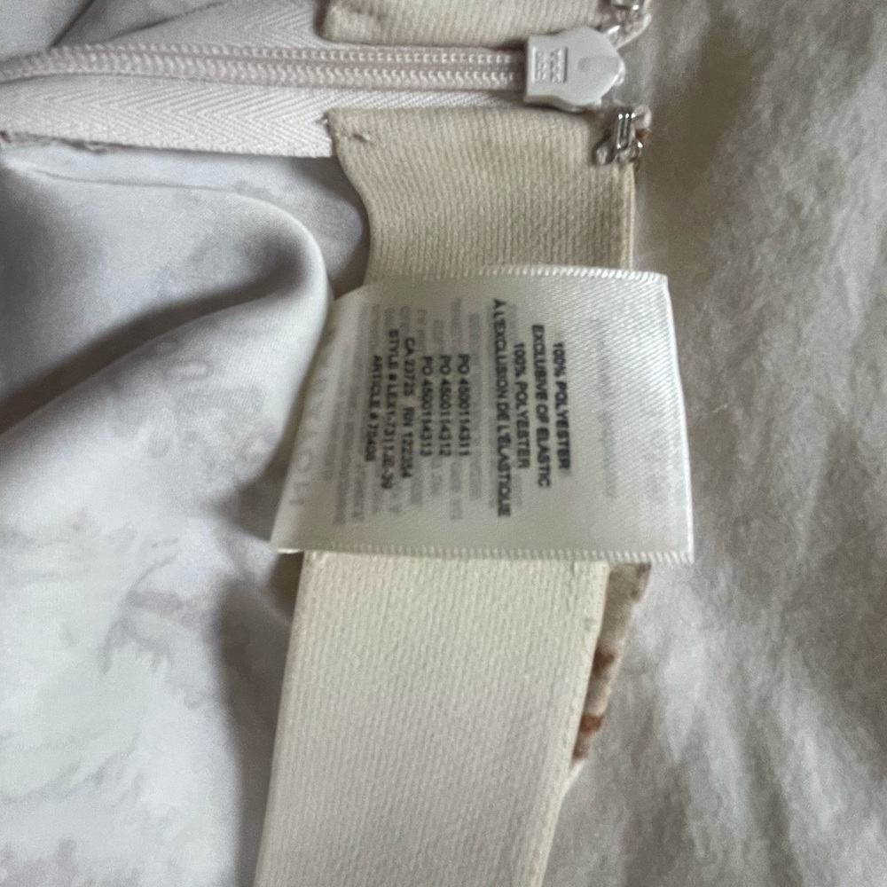 Aritzia- Babaton Cream and Brown Satin Midi Skirt - Picture 4 of 4